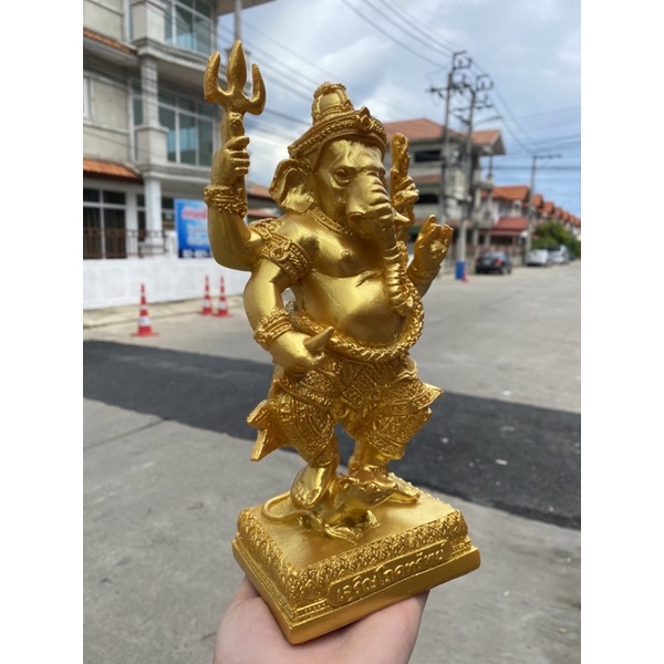 พระพิฆเนศ ปางลีลา สูง10นิ้ว องค์สีทอง