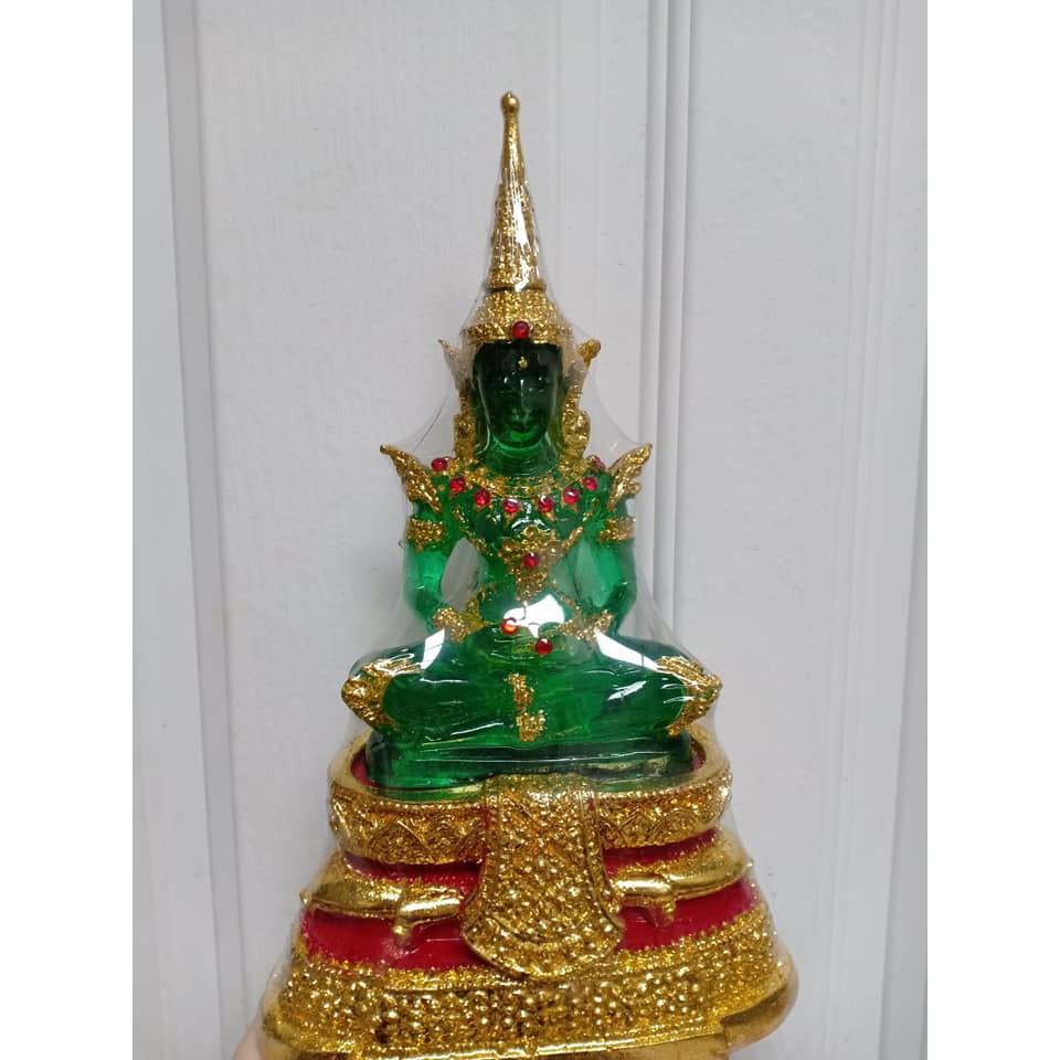 พระเเก้วมรกต จักพรรดิ ฐานกว้าง7นื้ว ปิดทองเค สีประจำวัน