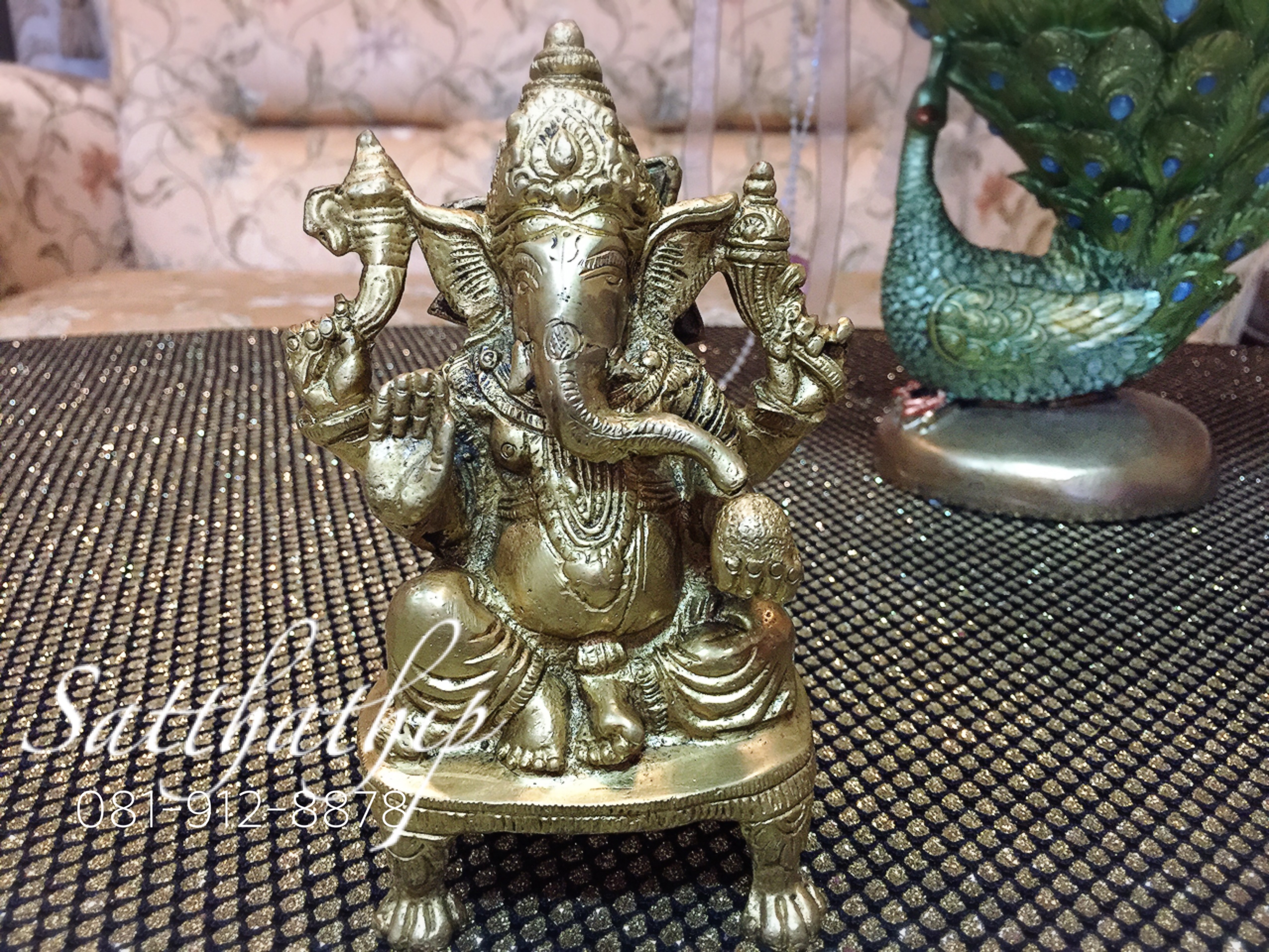 พระพิฆเนศปางสัมปทายะคเณศ (ทองเหลือง) ผลิตและนำเข้าจากอินเดีย - Ganesha: Lord of Success