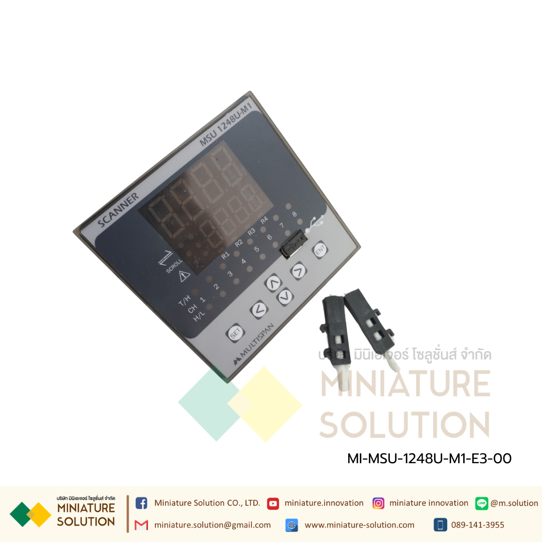 MSU-1248U-M1-E3-00 Scanner -8 Channel with RS-485 MODBUS Input Type : J/K/Pt-100/4-20mA DC/0-10V DC/0-20mA 4 Relay