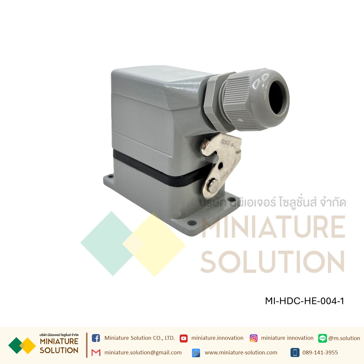 ปลั๊กเชื่อมต่อใช้สำหรับงานหนัก Heavy Duty Connectors Power แบบขันสกรู 16A 500V HDC-HE-4/6/10/16/20/24/32/48 Core กันน้ำ