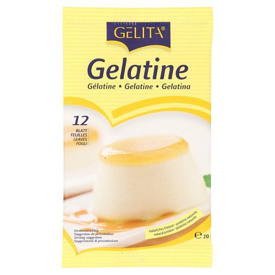 เจลาติน ชนิดแผ่น (12แผ่น) ตราเจลิต้า Gelita Gelatine leaves 20 g. (05-3698)