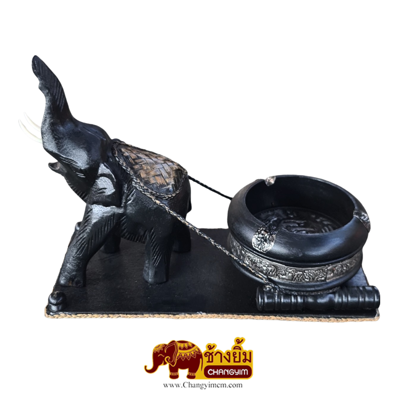 ช้างชูงวงลากที่เขี่ยบุหรี่ ( มีฐาน )