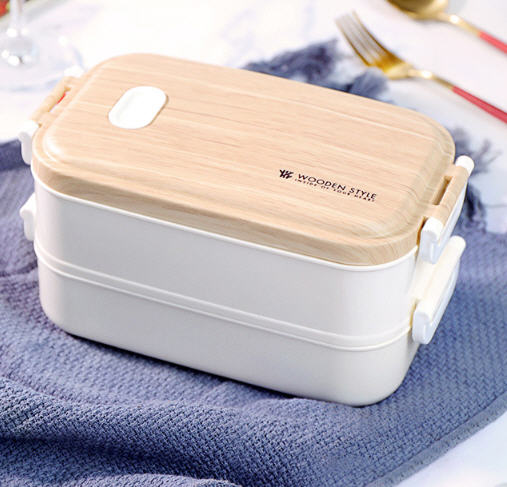 กล่องข้าว,ปิ่นโต,กล่องใส่ข้าว,กล่องใส่ข้าว,กล่องข้าวสแตนเลสฝาลายไม้,Lunch Box,กล่องอาหารฝาลายไม้