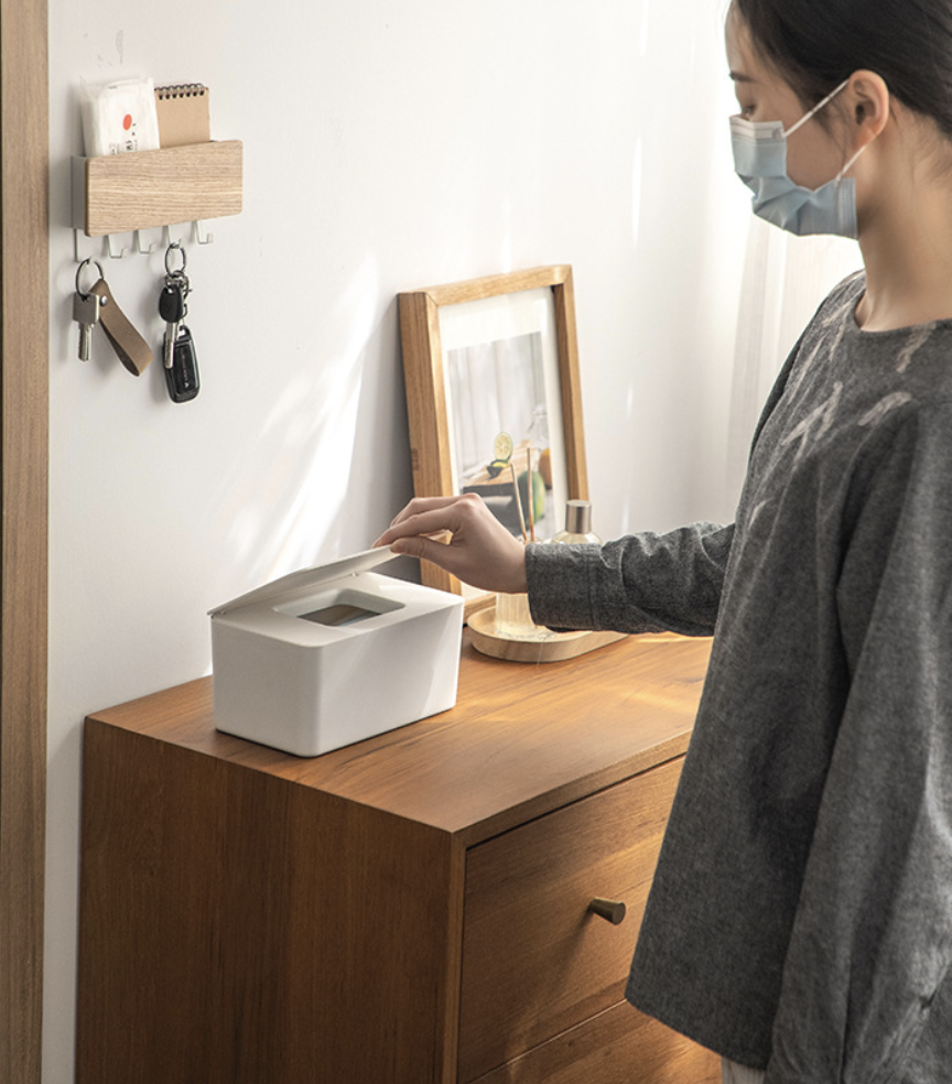 กล่องทิชชู่ กล่องใส่หน้ากาก กล่องใส่ทิชชู่เปียก กล่องทิชชู่มีฝาปิด กล่องกระดาษทิชชู่