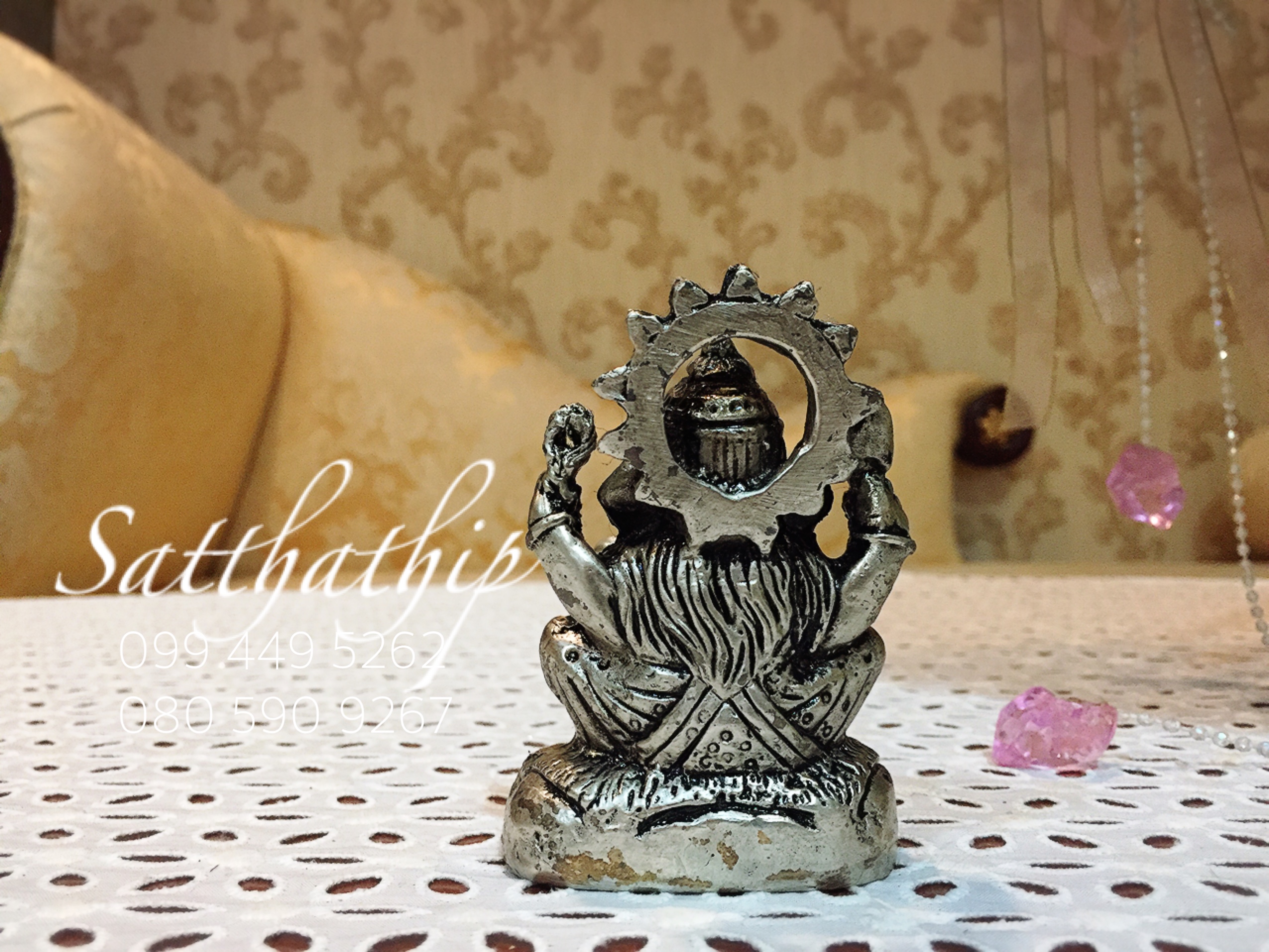 พระพิฆเณศปางสัมปทายะคเณศ (ทองเหลืองชุบเงิน) - Ganesha: Lord of Success