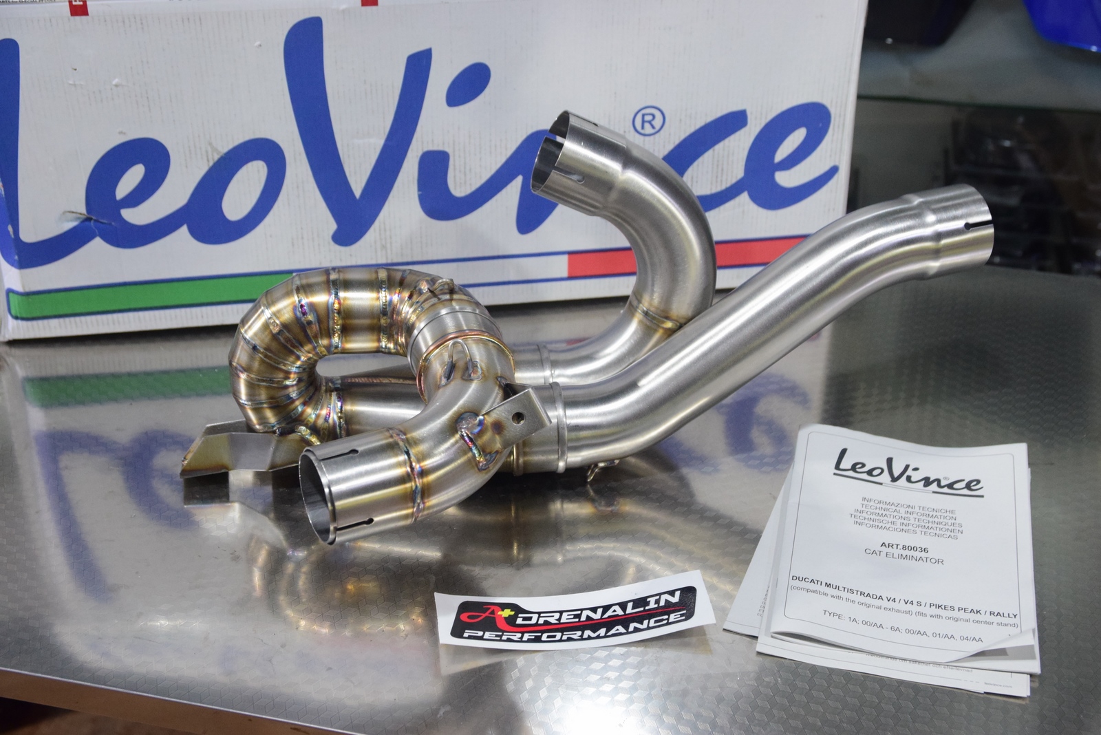 คอท่อ Leovince link pipe สำหรับ multistrada V4 V4S pike peak ใช้กับท่อเดิมและท่อแต่ง (For Exhibition only)