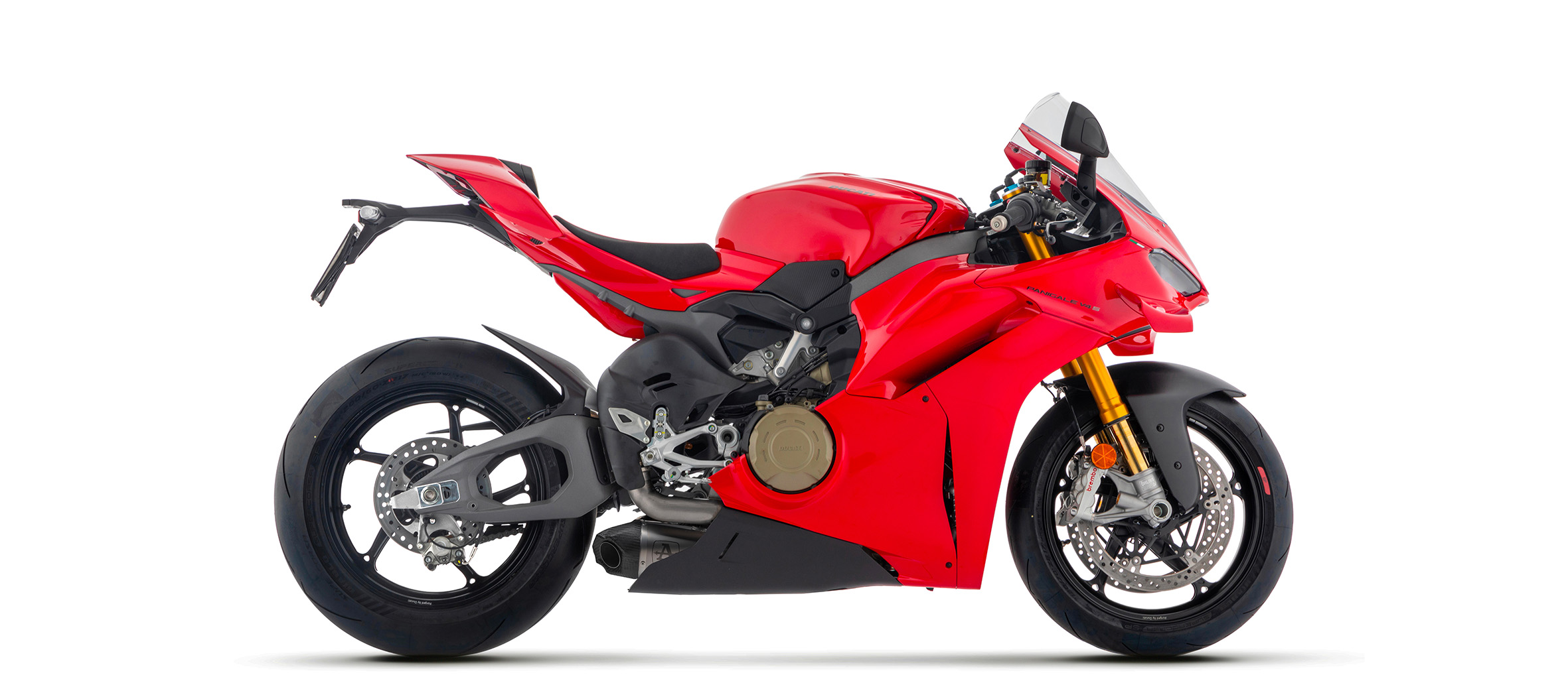 ท่อ Arrow สลิปออนไทเทเนียม สำหรับ Panigale V4 2025+ ท่อคู่ออกล่าง