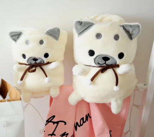 ตุ๊กตาหมอนผ้าห่ม,ผ้าห่มน้องหมา,ตุ๊กตาผ้าห่มน้องหมา