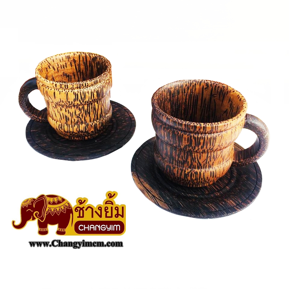 ชุดแก้วกาแฟไม้ตาล ( เล็ก )