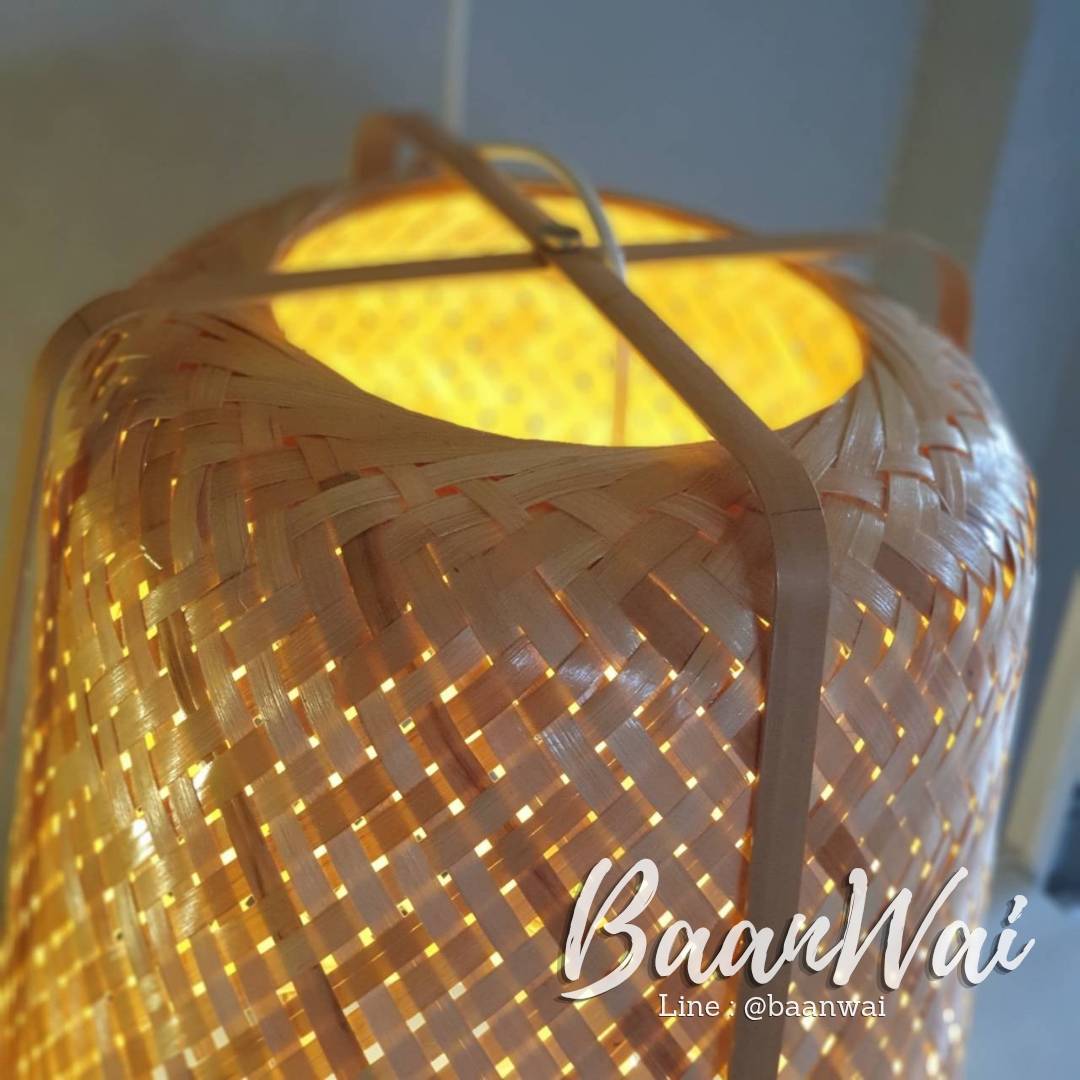 โคมไฟไม้ไผ่ ขนาด 40 X 55 CM (โคมไฟ)