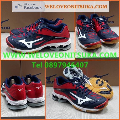 Mizuno Wave Lightning Z2 สีน้ำเงินตัดแดง สีสวย น่าใช้ คุณภาพดี โดดเด่น รองรับแรงกระแทกเยี่ยม V1GA160016