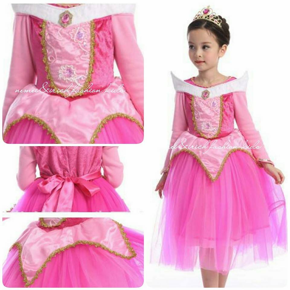 ชุดเจ้าหญิงออโรร่า ชุดจริงสวยมากค่ะ(พร้อมส่ง)รหัสสินค้า # S779 ไซส์ 110 120 130 140 150