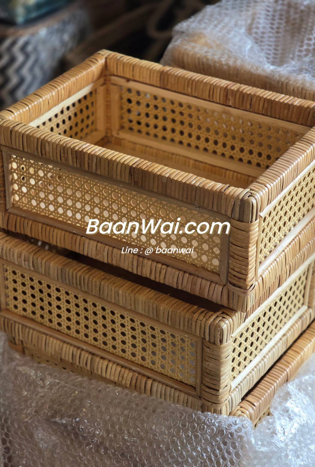 กล่องหวาย ลิ้นชัก กล่องหวายสาน ลิ้นชักหวาย กล่องใส่ของเอนกประสงค์