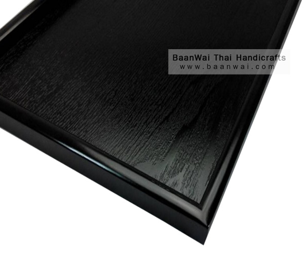 ถาดไม้ สี่เหลี่ยม (สีดำ)