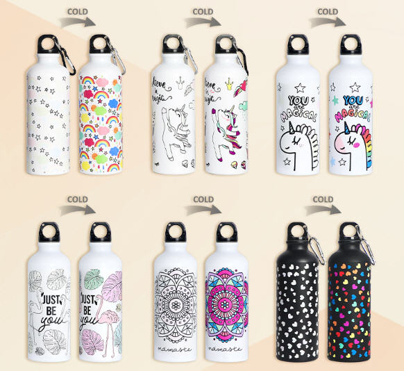 ขวดน้ำอลูมิเนียมเปลี่ยนสี,กระบอกน้ำ,ขวดน้ำ, กระบอกน้ำอลูมิเนียม,กระติกน้ำอลูมิเนียม