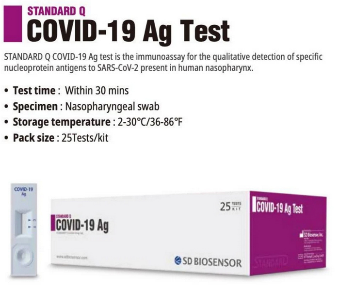 ชุดตรวจหาเชื้อโควิด 19 ( Covid-19 Ag Rapid Test )
