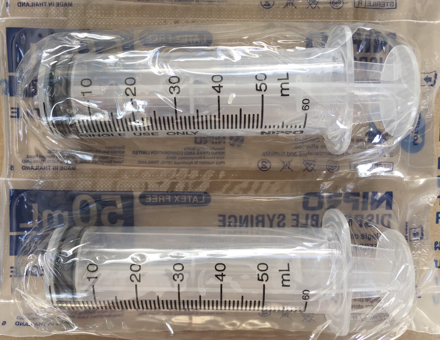 ไซริ้งพลาสติก Nipro ขนาด 50 cc. หัวฉีด หัวด้านข้าง