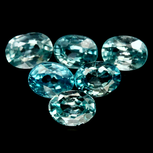 เพทายสีฟ้าทะเล (Zircon) 9.10 กะรัต 22 ชิ้น