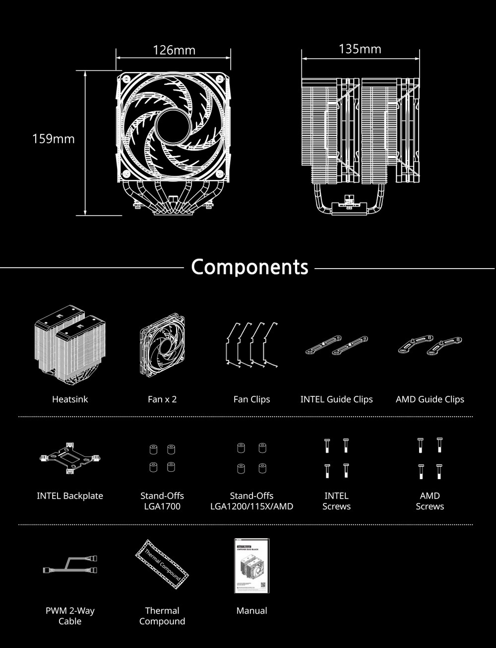 ZALMAN CNPS14X DUO BLACK CPU COOLER [3Y]