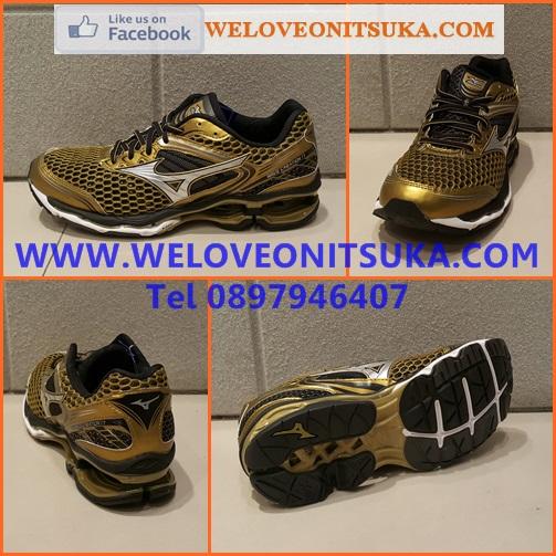 รองเท้าวิ่ง Mizuno Wave Creation 17 สีทองคาดเงิน รุ่นยอดนิยม รองรับแรงกระแทกอย่างดี สีสวย ใส่สบายเท้า สวย น่าใช้ J1GC151850