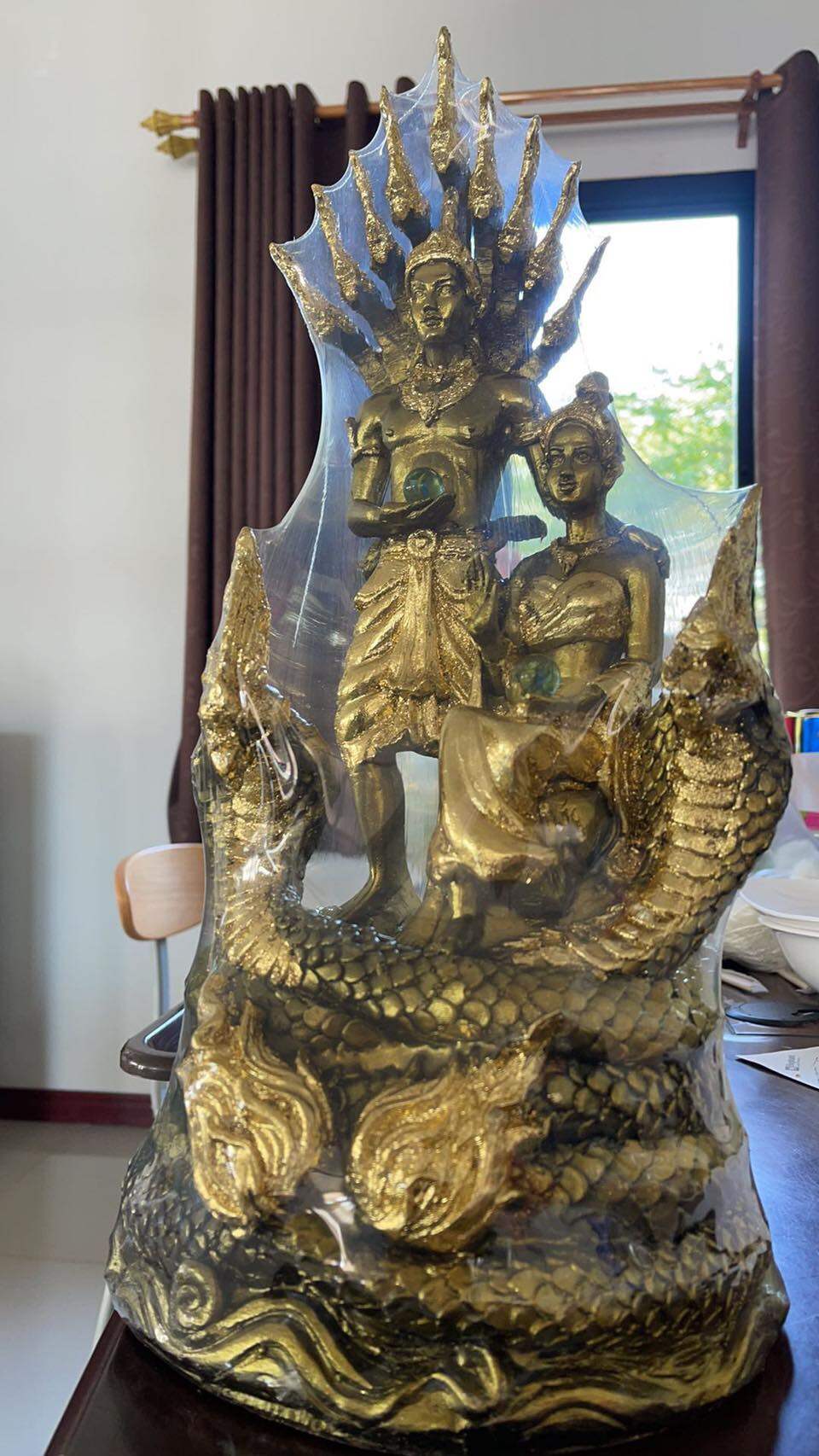 ปู่ศรีสุทโธย่าศรีประทุมมา สูง 19 ประดับทองเค