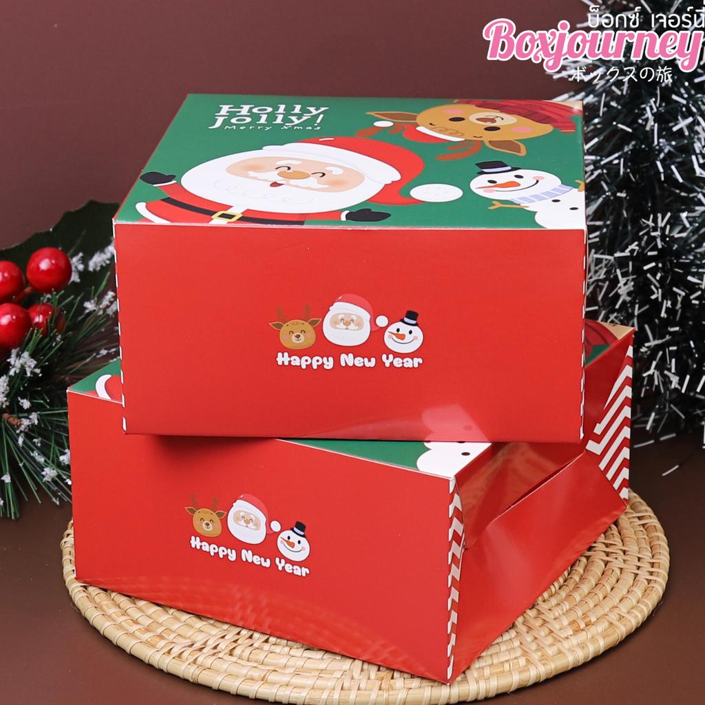 กล่อง Snack Box เล็ก ลาย X' Mas Gleam ห่อ 20 ใบ กว้าง 12.7 x ยาว 12.7 x สูง 6.5 ซม. (09-8227)