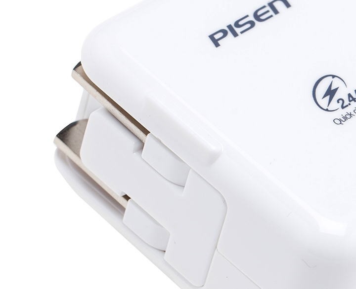 PISEN อะแดปเตอร์ชาร์จไฟ iPad Charger 2.4A USB 5 โวลล์ 2 แอมป์ ต่อเข้ากับไฟบ้าน 100-240V ปลั๊กไฟบิวอิน Built-in ในตัว สะดวกสบายเสียบได้ทันที ชาร์จเร็ว ไม่เปลืองไฟ ปลอดภัย ไม่ร้อน - สีขาว