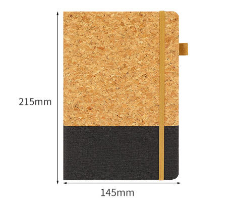 ชุดสมุดโน้ต+ปากกา+กล่อง,สมุดไดอารี่ปกไม้ก๊อก,สมุดโน้ตปกไม้ก๊อก,A5