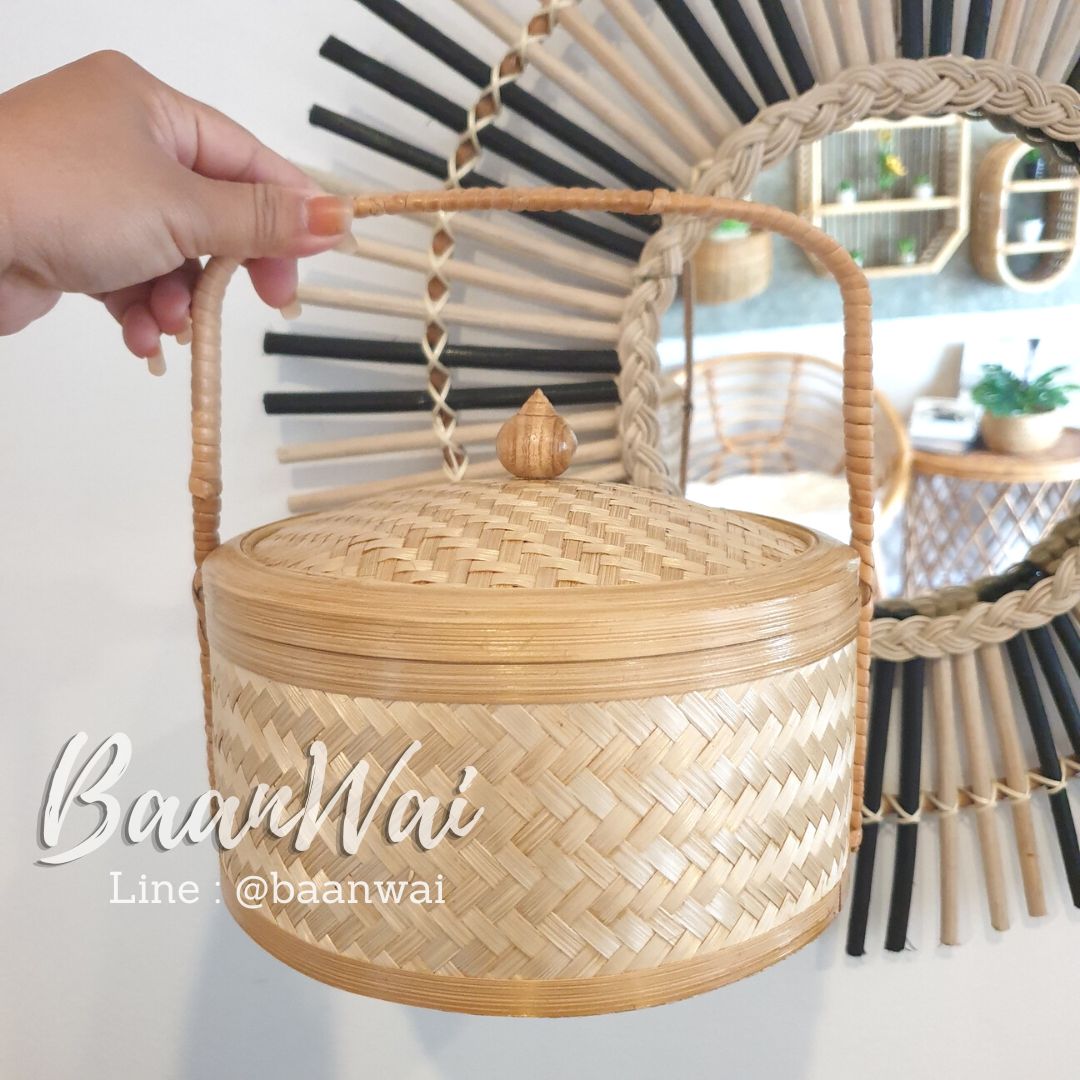 ปิ่นโตไม้ไผ่ สานละเอียด