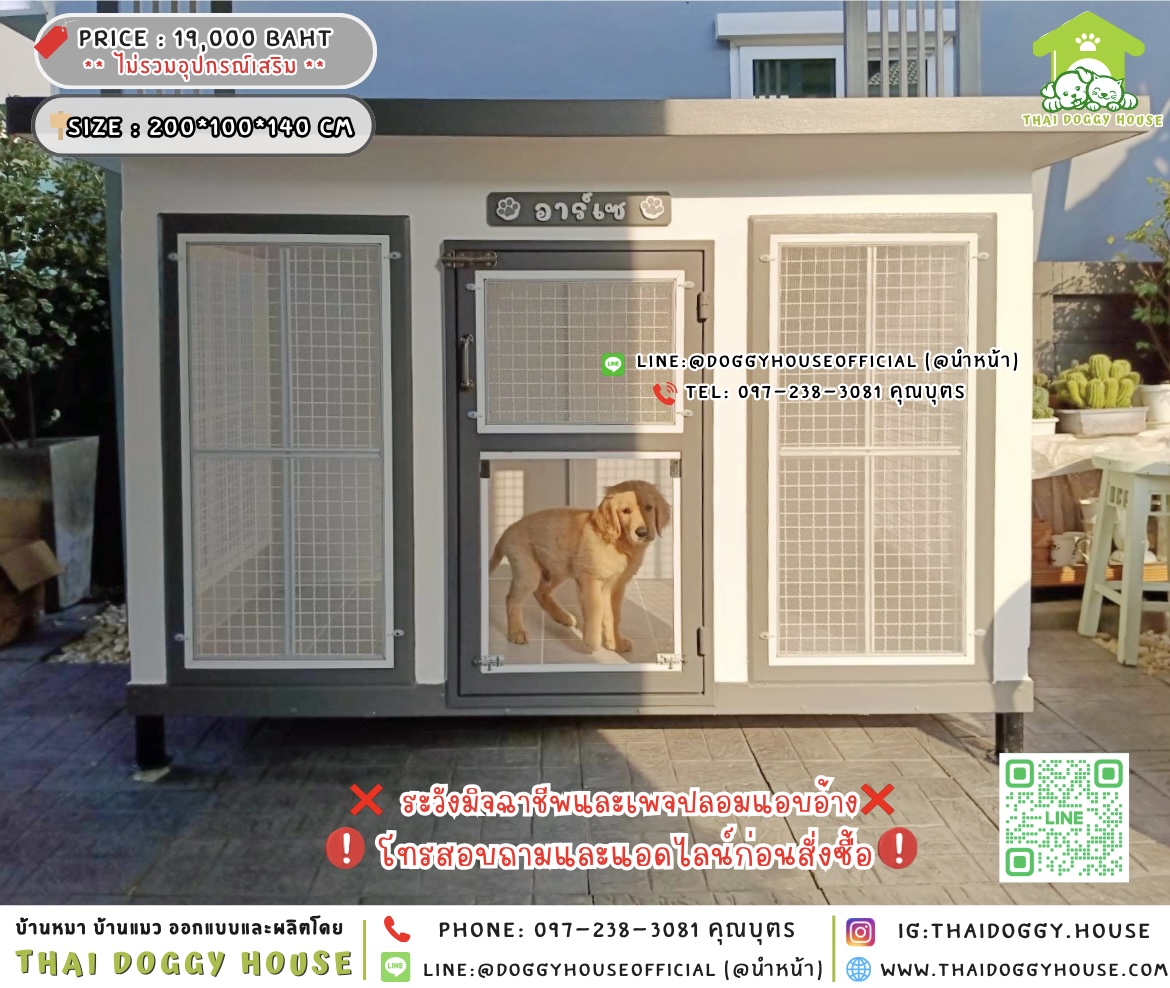 🏡บ้านหมา มุ้งลวด แบบบ้าน 𝐁𝐨𝐱 𝐬𝐭𝐲𝐥𝐞🐶