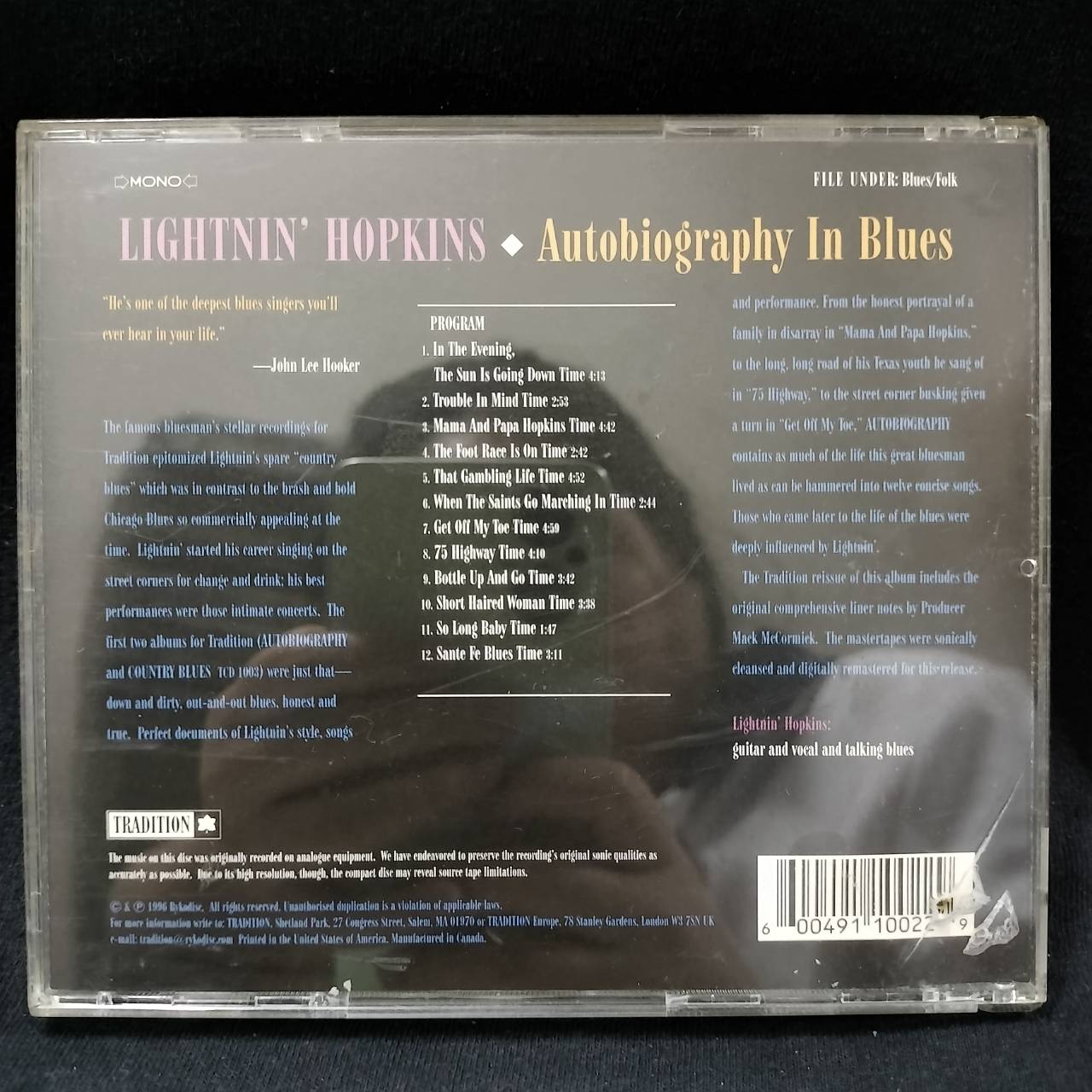 Lightnin' Hopkins – Autobiography In Blues / USA / ปกเจาะ / แผ่นสวย