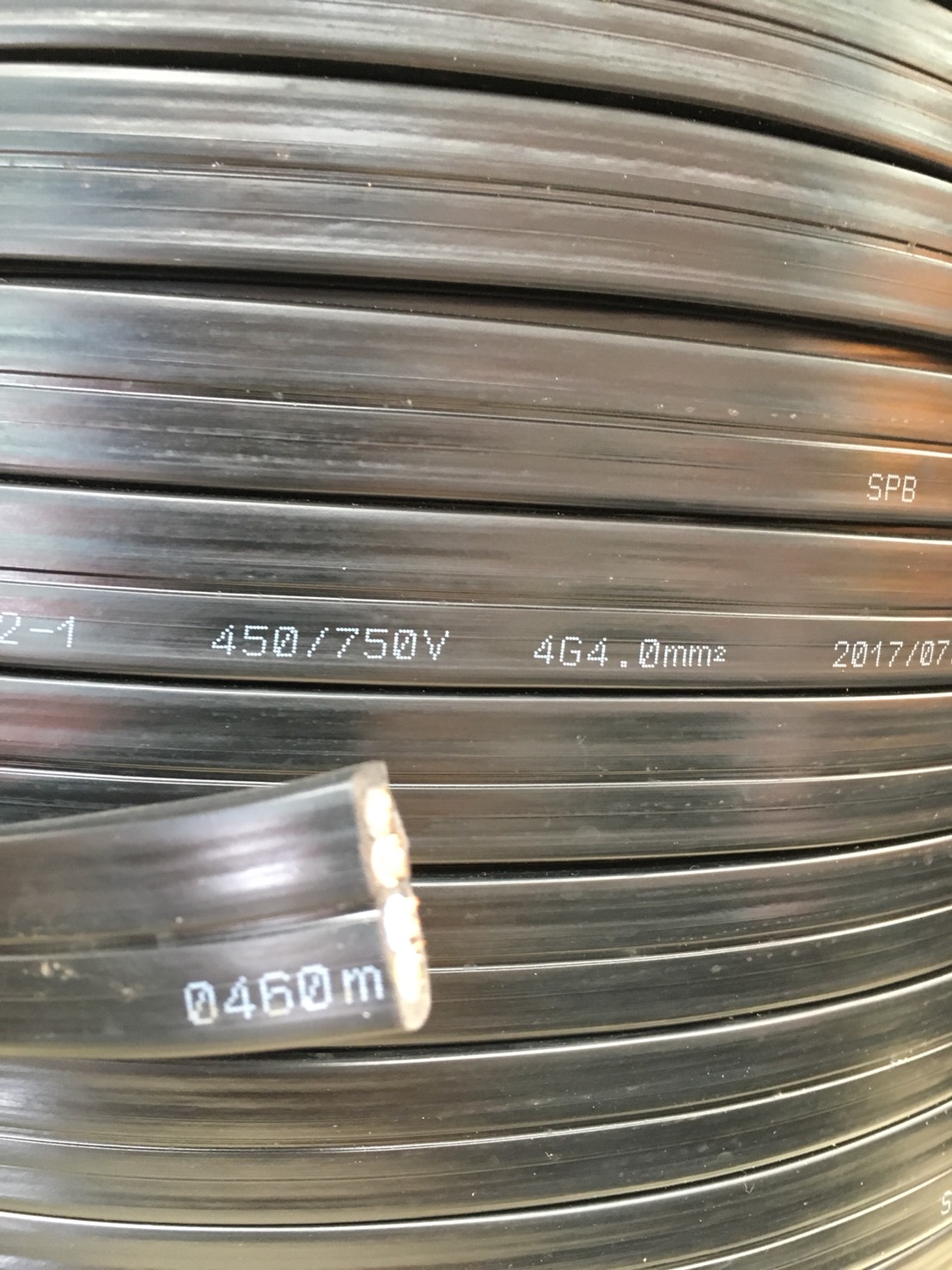 สายไฟแบน4X4 mm2 /สายแพรเครน/สายไฟแบนรอกเครนไฟฟ้า/ Flat Flexible Crane Cable 4G4 mm2 ( ขายเป็นเมตร )