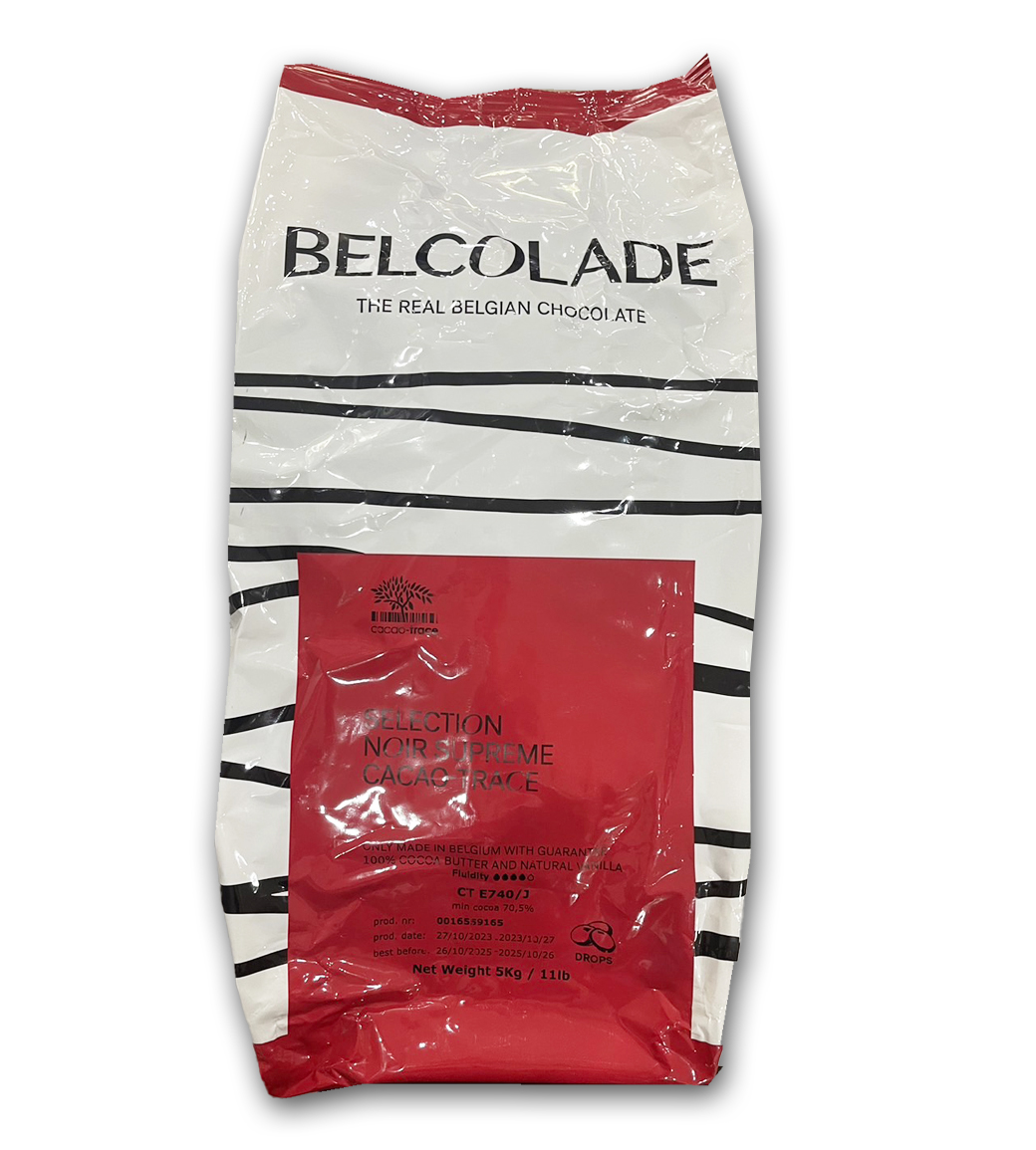 Belcolade Dark Couverture Chocolate 70.5 % Noir Supreme ขนาด 5 kg. (05-7206-01)