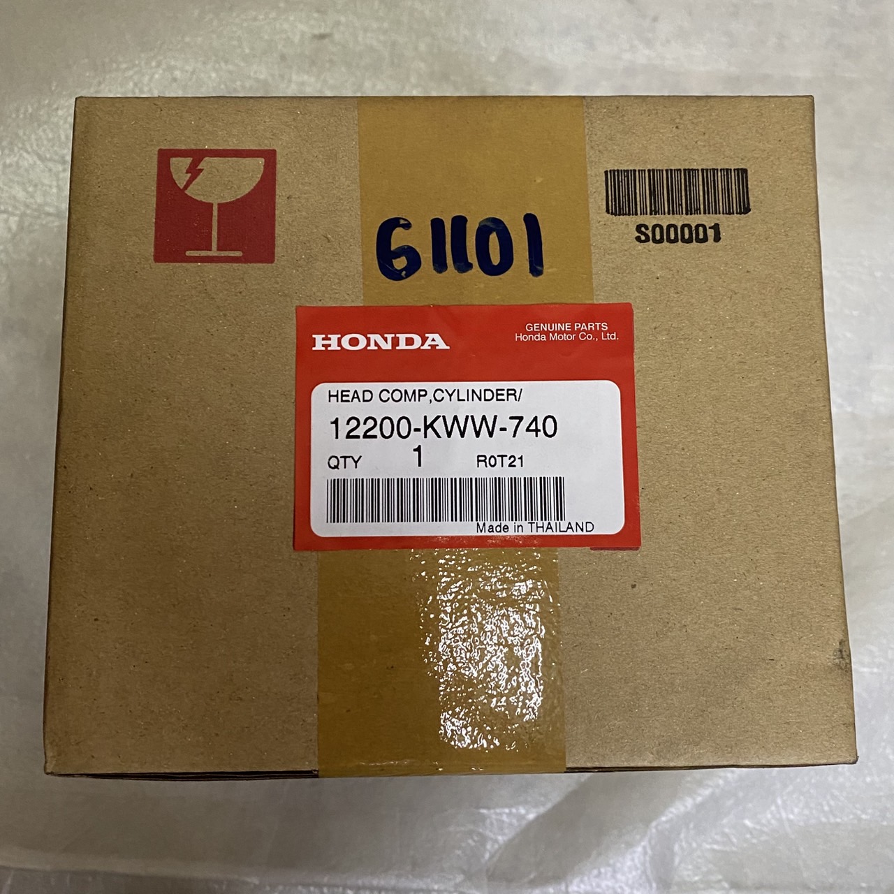 12200-KWW-740 ฝาสูบทั้งชุด DREAM110i 2011 อะไหล่แท้ HONDA