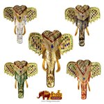 หัวช้างแกะสลัก เดินเส้น 8 - 12 นิ้ว