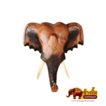 หัวช้างแกะสลัก สีธรรมชาติ 12 นิ้ว