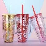 แก้วพลาสติก,แก้วน้ำกากเพชร,แก้วพร้อมหลอด