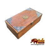 กล่องไม้สักเก็บของ 5.5x10 นิ้ว นิกเกิ้ล