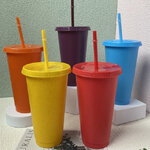 แก้วพลาสติกพร้อมหลอด,แก้วพลาสติก710ml