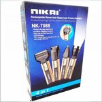 NIKAI ปัตตาเลี่ยนไฟฟ้าไร้สาย 4 in 1 เปลี่ยนหัวได้ 4 หัว พร้อมไฟฉาย ส่องสว่าง NK-7088 ใบมีดสเตนเลส มอเตอร์ Pd อัลลอยด์ คุ้มค่า!!! ครบเซ็ตในเครื่องเดียว - สีทอง