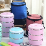 ปิ่นโต,กล่องใส่ข้าว,กล่องใส่ข้าวคุณภาพดี,กล่องข้าว,กล่องข้าวสแตนเลส+พร้อมกระเป๋าเก็บความร้อน