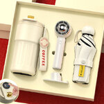 ชุดของขวัญปีใหม่,ชุดแก้วกาแฟ+ร่ม+พัดลมมือถือ