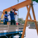 งานสร้างเครนขาเอเฟรมแบบมือผลัก ขนาด 3 ตัน กว้าง 4.2 เมตร สูง 3.6 เมตร โดยใช้รอกโซ่ไฟฟ้า ITS 3 ตัน 2 สปีด ที่ CPF สาขาสระบุรี