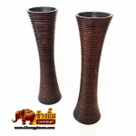 แจกันขูดข้างเล็ก สูง 14 นิ้ว ( ทรงเว้า )