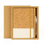 ชุดสมุดโน้ต+ปากกา+กล่อง,สมุดไดอารี่ปกไม้ก๊อก,สมุดโน้ตปกไม้ก๊อก,A5