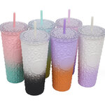 แก้วพลาสติกพร้อมหลอด,แก้วพลาสติก,710ml