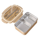 กล่องข้าวสแตนเลส,กล่องข้าวพร้อมช้อนส้อมตะเกียบ,2ช่อง