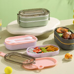 กล่องข้าว,กล่องใส่ข้าวพลาสติก,กล่องใส่ข้าวพลาสติก2ชั้น,1,000ml