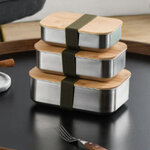 กล่องข้าวสแตนเลส,กล่องข้าวสแตนเลสฝาไม้,กล่องข้าวสแตนเลสฝาไม้+พร้อมสายรัด